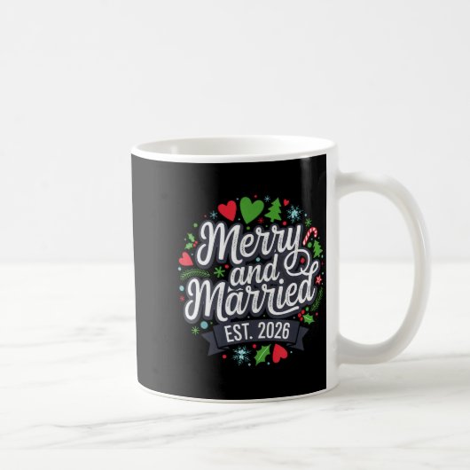 Merry And Married 2026 - Matching Couple Christmas コーヒーマグカップ (右)