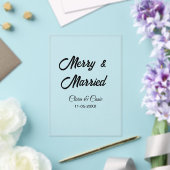 Merry and married add couple Name date holidayChr アクリル招待状 (インサイチュ (ウェディング))