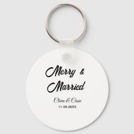 Merry and married add couple Name date holidayChr キーホルダー