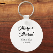 Merry and married add couple Name date holidayChr キーホルダー (裏面)