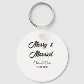 Merry and married add couple Name date holidayChr キーホルダー (裏面)