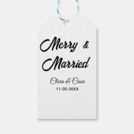 Merry and married add couple Name date holidayChr ギフトタグ