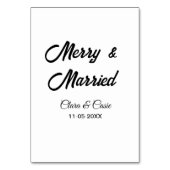 Merry and married add couple Name date holidayChr テーブルナンバー (裏面)