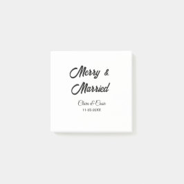 Merry and married add couple Name date holidayChr ポストイット
