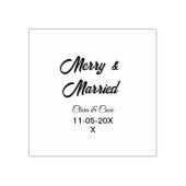 Merry and married add couple Name date holidayChr ラバースタンプ (インプリント)