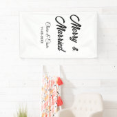 Merry and married add couple Name date holidayChr 横断幕 (インサイチュ)