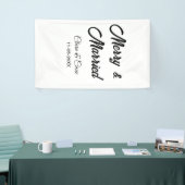 Merry and married add couple Name date holidayChr 横断幕 (トレードショー)