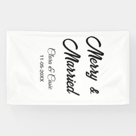 Merry and married add couple Name date holidayChr 横断幕