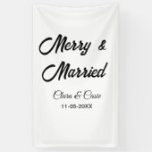 Merry and married add couple Name date holidayChr 横断幕 (縦)