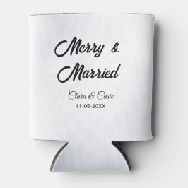 Merry and married add couple Name date holidayChr 缶クーラー