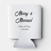 Merry and married add couple Name date holidayChr 缶クーラー (裏面)