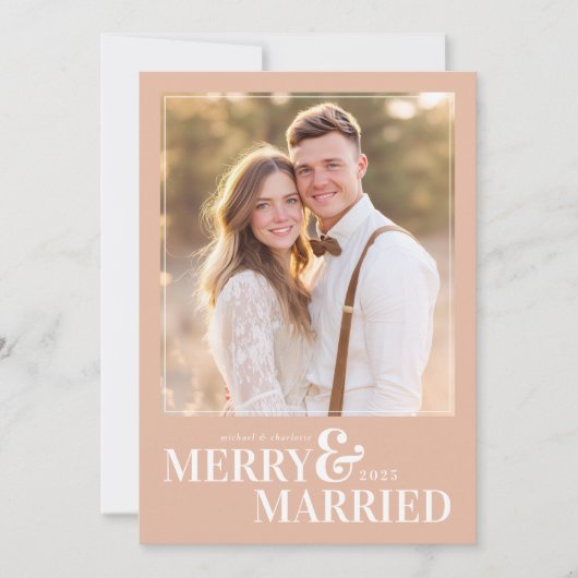 Merry and Married Christmas Photo Card シーズンカード (正面)