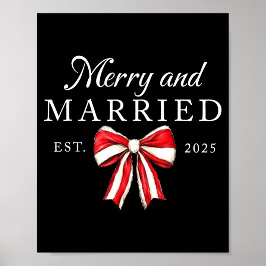 Merry And Married Est 2025 Coquette Couple Matchin ポスター (正面)