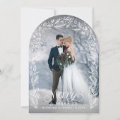 Merry and Married Holly Photo Holiday Card 招待状 (正面)