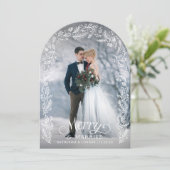 Merry and Married Holly Photo Holiday Card 招待状 (スタンド正面)