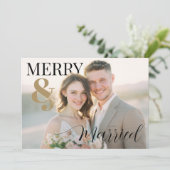 Merry and Married Modern Photo Holiday Card シーズンカード (スタンド正面)