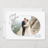 Merry And Married Newlywed Couple Photo Christmas シーズンカード (正面)