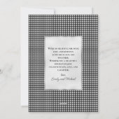 Merry and Married Newlywed Photo Black White Plaid シーズンカード (裏面)