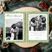 Merry and Married Newlywed Script Christmas シーズンカード