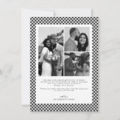 Merry and Married Newlywed Script Christmas Plaid シーズンカード (裏面)