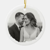 Merry and Married – Two-Sided Wedding Photo セラミックオーナメント (正面)