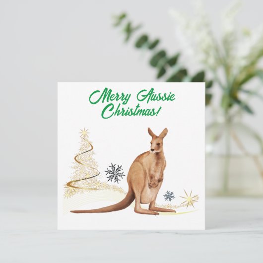 Merry Aussie Christmas Kangaroo シーズンカード (スタンド正面)