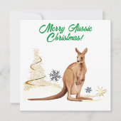 Merry Aussie Christmas Kangaroo シーズンカード (正面)
