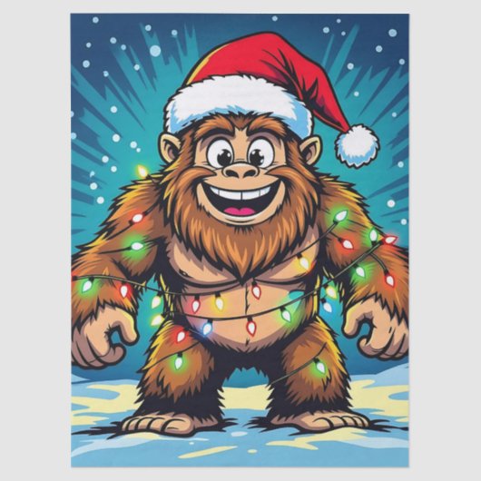 Merry Bigfoot Sasquatch Christmas 薄葉紙 (正面)