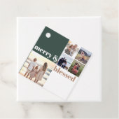 Merry & Blessed Family Christmas Photo Green フェイバータグ (インサイチュ)