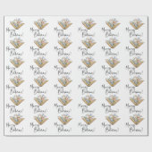 Merry Bookmas Book With Flowers ラッピングペーパー (フラット)