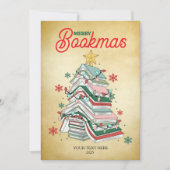 Merry Bookmas Christmas Book Lovers Gift Bookish シーズンカード (正面)