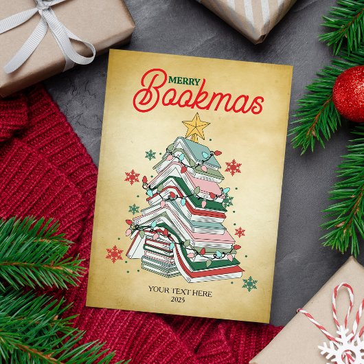 Merry Bookmas Christmas Book Lovers Gift Bookish シーズンカード