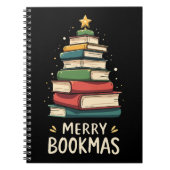 Merry Bookmas - Festive Book Stack for Book Lovers ノートブック (正面)