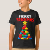 Merry Brickmas Block Building Builder Brick Master Tシャツ (正面)