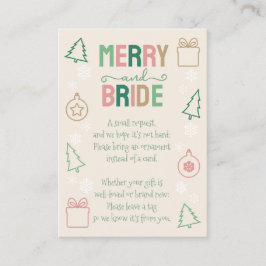 Merry & Bride Bring An Ornament Bridal Shower エンクロージャーカード