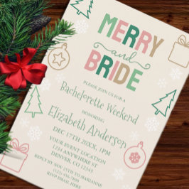 Merry & Bride Christmas Bachelorette Party 招待状