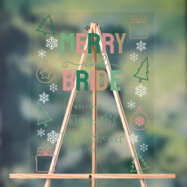 Merry & Bride Christmas Bridal Shower アクリルサイン