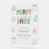 Merry & Bride Christmas Bridal Shower アクリルサイン (傾斜)