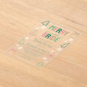 Merry & Bride Christmas Bridal Shower アクリル招待状 (レイダウン)