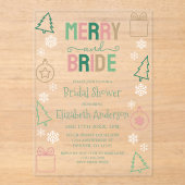 Merry & Bride Christmas Bridal Shower アクリル招待状 (正面)