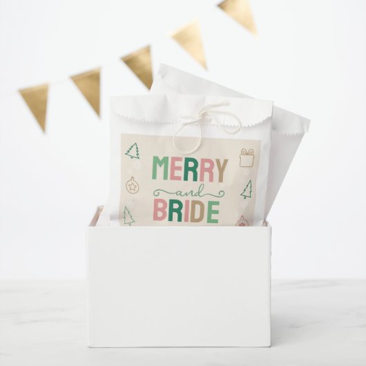 Merry & Bride Christmas Bridal Shower フェイバーバッグ (パーティー)