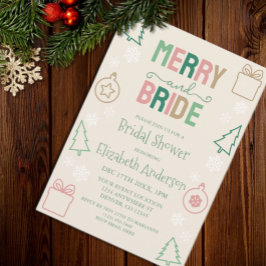 Merry & Bride Christmas Bridal Shower 招待状
