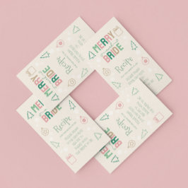 Merry & Bride Christmas Bridal Shower Recipe エンクロージャーカード