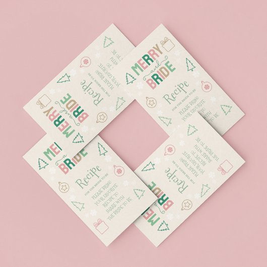 Merry & Bride Christmas Bridal Shower Recipe エンクロージャーカード