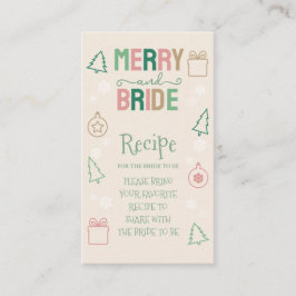 Merry & Bride Christmas Bridal Shower Recipe エンクロージャーカード