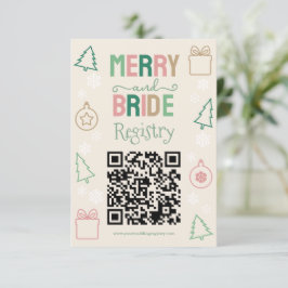 Merry & Bride Christmas Bridal Shower Registry エンクロージャーカード