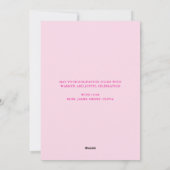 『Merry & Bright』カリグラフィー ピンク フォト シーズンカード (裏面)