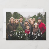 Merry & Bright カリグラフィー - フル水平写真 シーズンカード (正面)
