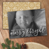 Merry & Bright カリグラフィー - フル水平写真 シーズンカード