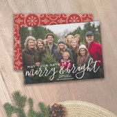 Merry & Bright カリグラフィー - フル水平写真 シーズンカード